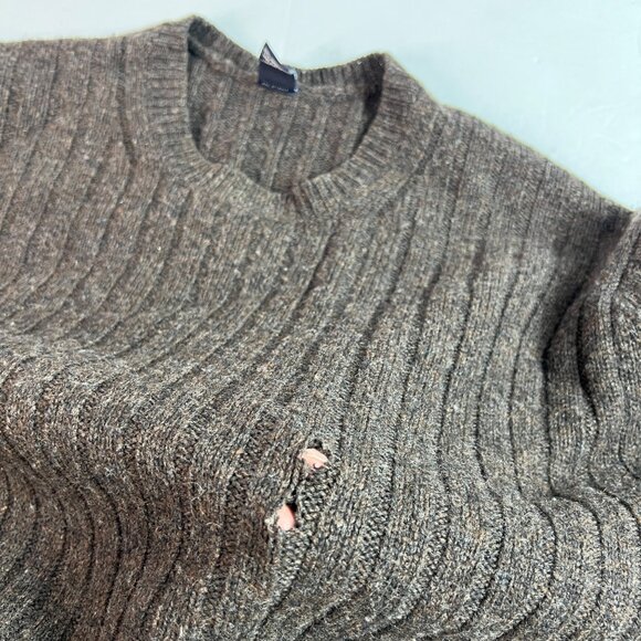 Vintage Gap Men's 100% Lambswool Sweater Ribbed Size XL Crewneck Boxy Chunky - Picture 7 of 12